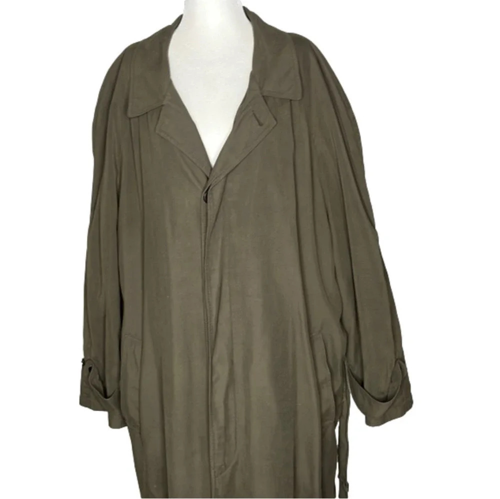 Men's  Newport Harbor Olive Green Trench Coat with Zip-out Wool Liner